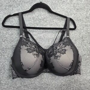 Torrid Black White Sexy‎ Lace Full Coverage Bra Women 46D